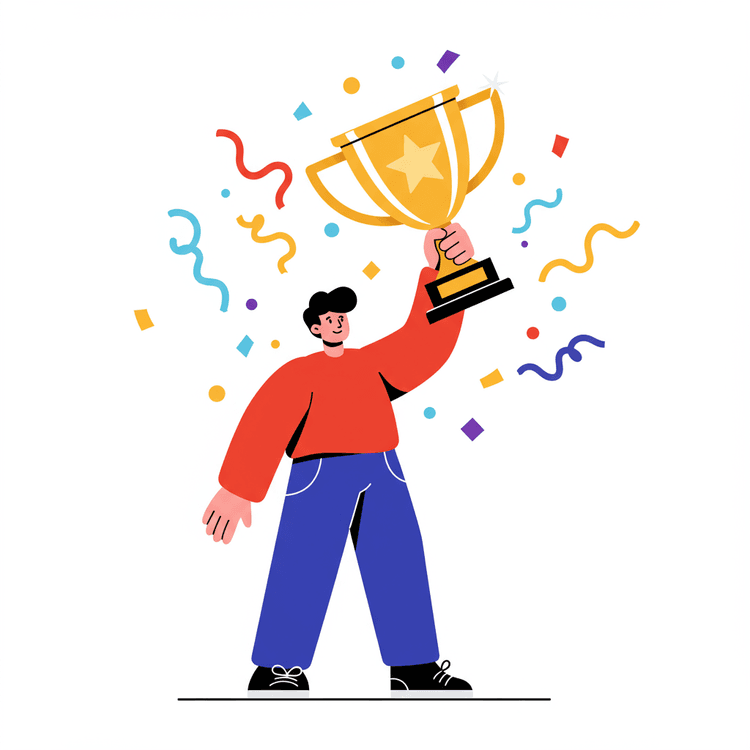 Champion celebrating